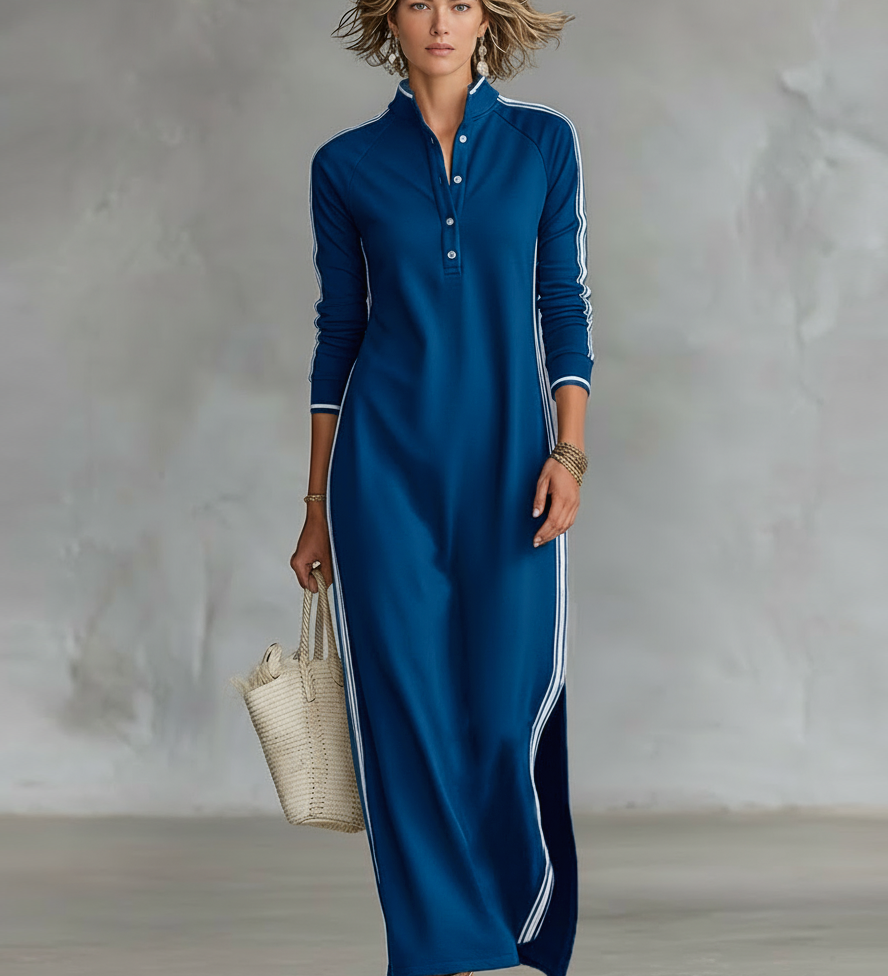 Hilkka - Maxi-mekko napillisella kauluksella