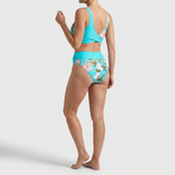 Kukka - Bikini kukallisella kuviolla ja kontrastisella leikkauksella